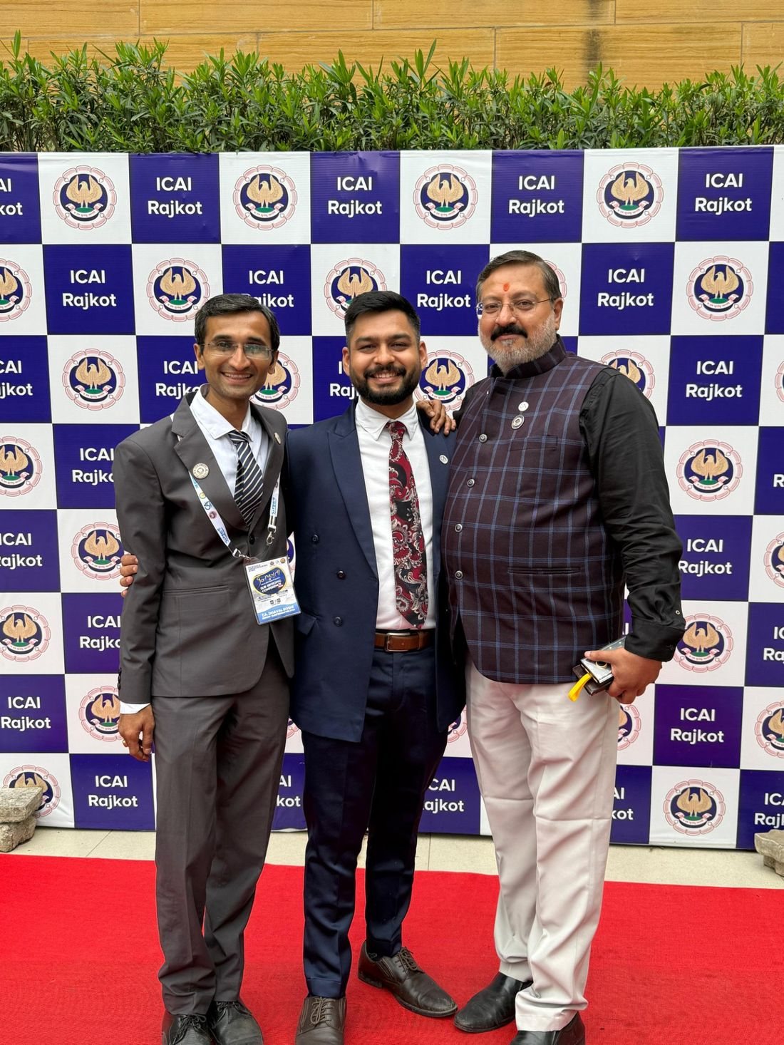 Durgesh Chavda with ICAI Rajkot Branch sub-committee members, 2025–26